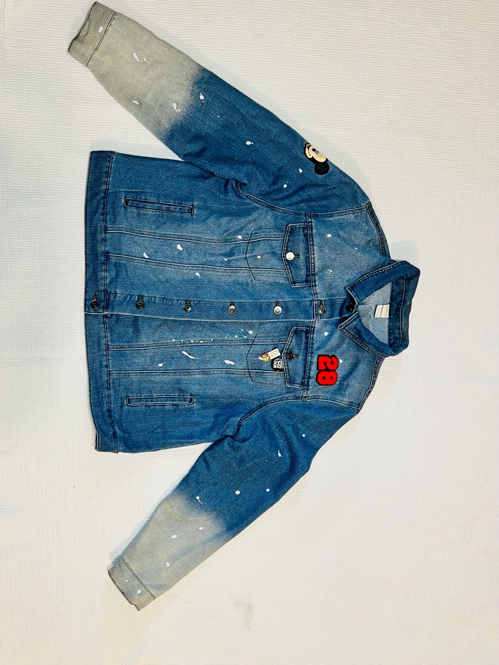 Disney Blue Denim Jacket with Mickey Mouse Patch - Picture 12 of 16